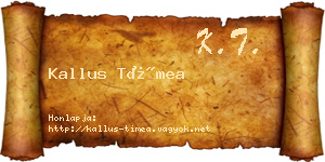 Kallus Tímea névjegykártya